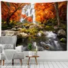 Tapisserier berg och vattenfall landskap vägg hängande mystiska naturliga tapestry hippie hem bakgrund väggdekor
