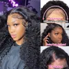 Peruvian Hair Hd Deep Wave Lace Frontal Wig 40 Inch 250% Curly 360 Lace Front Glueless Wigs Ready To Wear Go Synthetic Wig For Women