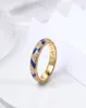 925 Pierścień srebrny 18k żółte złote kobiety Pierścienie męskie oryginalne pudełko na kamienie egzotyczne Stripees Luksusowy projektant1088721