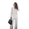White Women's Pants Suits Peaked Lapel One Button Blazer Set Formal Wedding Tuxedo Lady Blazer 2 Pieces