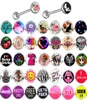 Logo Roestvrij Rechte Tong Halters 14G Piercing Oor Bar Tepel Ring Body Piercing Sieraden Voor Vrouwen Mannen 100pcs2226351