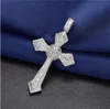 2020 Vintage Diamond CZ Cross Pendant 100 925 Sterling Silver Party Wedding Pendants Halsband för kvinnor Män Moissanite Jewelry7987767