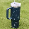 Renkli 40oz Tumbler Tasarımcı Tumblers Cowboy Stil Paslanmaz Çelik Logo Saplı Samanlı Bira Kupa Su Şişesi Açık Kamp Kupası