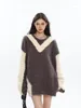 Women's Sweaters American High Quality Niche Contrast Matching Irregular Design Sweater Senior Lazy Men And Women Tops Tide