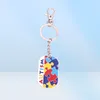 Autism Awareness Identification Pendant Dog Tag Style Puzzle Piece Pattern Hand Applied Enamel Colors ID Key Chains59113629908171