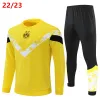 2022 2023 Dortmund Nya jackor Soccer Tracksuits Training Suit Jogging Haaland Reus Neongelbingham Hummels 22/23 Kort ärm Training Suit Adult Kids SE