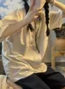 Women's T Shirts Femme Harajuku Patchwork Blusas Tops Stripe Zipper Grunge Blouse Women Streetwear Fashion Y2k Aesthetic Short Seeve Shirt