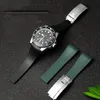 Bracelet de montre en caoutchouc de haute qualité pour bracelet SOLEX 20mm 21mm noir bleu extrémité incurvée bracelet de montre en silicone étanche 22061318v