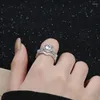 Cluster Rings K1521 Lefei Fashion Luxury Trendy Classic Color Moissanite Design Princess Crown For Charm Women S925 Silver Jewelry Gifts