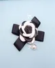 Famous Luxury Leather Brooches Pins Broach Big Size Dress Vintage Brand Pearl Pendant Camellia Flower Brooch Pin Accessories3146184343676