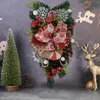 Flores decorativas invierno Navidad lágrima Swag colgante colgante con arco guirnalda puerta