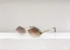 نظارة شمسية CT0443S RIMLess Diamond Designer Gold Silver UV400 Ladies Outdoor Glasses Men Made in France Eyewear