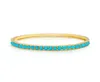 Gold Color Trendy Women Jewelry Inner 5860mm Prong Set Blue Turquoises Stone Bangle Bracelet Fashion9044833
