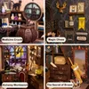 Arkitektur/DIY House Cutebee Book Nook Kit Diy Wood Doll House With Touch Light Furniture Magic Pharmacist Bookend Miniature Christmal Decorations 231212