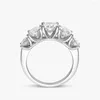 Cluster Rings 925 Sterling Silver 3.6 Full Moissanite For Women 18K White Gold Color Engagement Wedding Fine Jewelry