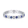 Oryginalny 925 Sterling Silver Evil Eye Pierścień urok Blue Wedding Eternity Pierścienie dla kobiet Lucky Turkey Biżuter