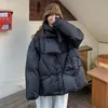 Mulheres para baixo parkas mulheres pato branco para baixo casaco inverno moda feminina cachecol oversize jaquetas em torno do pescoço solto engrossar parkas quente outwear 231212