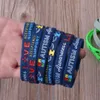Bracelets de charme 2022 Pack de 6 sensibilisation à l'autisme inspirant crée des bracelets en silicone bleu unisexe 2965