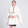 Szaliki kobiety polarowe podszewka Faux futra szalik puszysty wełniany płaszcz zimowy heep ciepły swetra luksusowy płaszcz jeden płaszcz z guzikiem