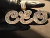 AZ Custom Name Baguette Cursive Letters Pendant Necklace Gold Silver Cubic Zirconia Men Women Hiphop Jewelry7395614