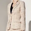 Abito a due pezzi Abito professionale giacca in tweed gonna con paillettes tessuto flash giacca da donna primavera / autunno Abito gonna 2 pezzi da donna d'affari 231212