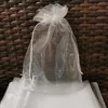 Stuff Sacks 100st/Lot 5x7 17x23 35x50cm Big White Organza Bags Drawstring Pouches For Jewelry Beads Wedding Party Gift Packaging Bag 231212