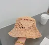 Weaving Bucket Hat For Women Straw Hats Mens Designers Caps Luxurys Bonnet Beanie Embroidery Designer P Cap Hollow Out Wave Sunhat6095309