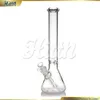 Clear Glass Beaker Bong Water Pipe Heavy 16 '' 7mm tjockt glas Bong 14mm Manlig Joint Ice Cather Reting Water Pipe 420