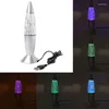 Luzes noturnas 3D Rocket Multi Color Changing Lava Lamp RGB LED Glitter Light Gift