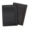 Gubintu Genuine Leather Men Men Slim Front Card Case Credit Super Thin Thin Card Card Trave Wallet Tarjetero Hombre303C
