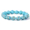 Strand Special Skull Bracelets Blue Howlite Shape Men Women Rock Roll Vintage Bracelet Pulseiras Party Jewelry