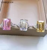 Anéis de cluster vintage 925 prata esterlina mulheres039s 1014mm esmeralda corte topázio rosa quartzo laboratório diamante gemstone casamento bandas fi4845786