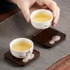 Tapetes Pads GIANXI Wood Teacup Mat Household Cup Holder Coasters Cerimônia de Chá Matching Coaster Kung Fu Set Acessórios 231213