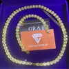 Moda jóias colar venda quente 6mm grande diamante tênis link corrente moisssnite hip hop para homem e mulher