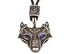 Collane a sospensione Occhi di cristallo blu Wolf Amulet Talisman gioiello Viking Viking Neking Mens Gioielle