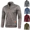 Sweat à capuche pour homme, pull épais en polaire, fermeture éclair, col roulé, chaud, à la mode, décontracté, manteau d'hiver, automne