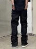 Mens Jeans Nouveau à la mode grands poètes hommes Denim Cargo pantalon Streetwear Skateboard créateur de mode épissé fente pleine longueur Baggy Jeans hommes Z0315