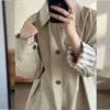 Women's Trench Coats Windbreaker Coat 2023 Spring And Autumn Season Spliced Japanese Workwear Simple Mid Length Top