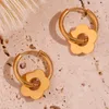 Oorringen Ins 18K goud PVD verguld roestvrij staal bloem oorbel voor vrouwen waterdicht hypoallergeen sieraden cadeau