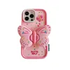 Jolie coque de téléphone avec support pliable papillon 3D, étui arrière antichoc en Silicone souple pour iPhone 13 15 Pro Max 14 11 12, Funda 1 pièce