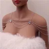 Moda unica strass catena di spalla gioielli da sposa da sposa sexy spalla catena corpo bling cristallo goccia d'acqua Necklace12167