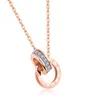 Lock Your Love Collane RingCerchi Ciondolo in oro rosa 18 carati Zircone Creativo Accessori unici di design per le donne Gioielli da donna N5015219