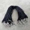 18'' 20'' 22'' 24'' 4mm Black PU Leather Braid Necklace Cords With Lobster Clasp For DIY C230L