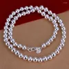 Chains Nareyo 925 Sterling Silver 4MM/6MM/8MM/10MM Smooth Beads Ball Chain Necklace For Women Men Fashion Jewelry