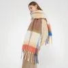 Scarves Europe Imitation Cashmere Plaid Tassel Scarf Winter Long Muffler Men And Women Mohair Shawl Thick Warm