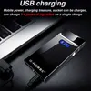 Nieuw LED-display Aanraakgevoelige dubbele boogaansteker Metaal Winddicht USB Opladen Puls Elektrisch Vlamloos Heren High End Gift