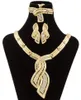 Mode guld smycken nigeriansk kristallhalsband båge örhängen kvinnor italienska brud smycken set bröllopstillbehör8548425