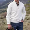 Bluzy bluzy męskie kaszmirowe zamek błyskawiczny Podstawowy sweter Zima Zimowa polar grubsza połowa golf ciepła jakość pullover Mężczyzna Slim 231213