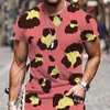 T-shirt da uomo T-shirt Harajuku Stampa leopardata Modello Oversize Top Abbigliamento Stile Traspirante Allentato Moda Cool Hip Hop Divertente T-shirt maschile