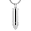 Top Polishing Bullet Urn Ash Holder Keepsake Jewelry Men Women Necklace Stainless Steel Cremation Pendants and Charms257a